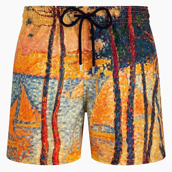 Vilebrequin x Paul Signac Voile & Pins Printed Swim Trunks
